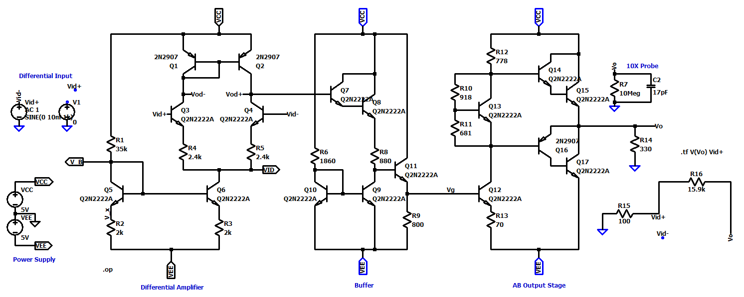 Discrete BJT Operational Amplifier preview