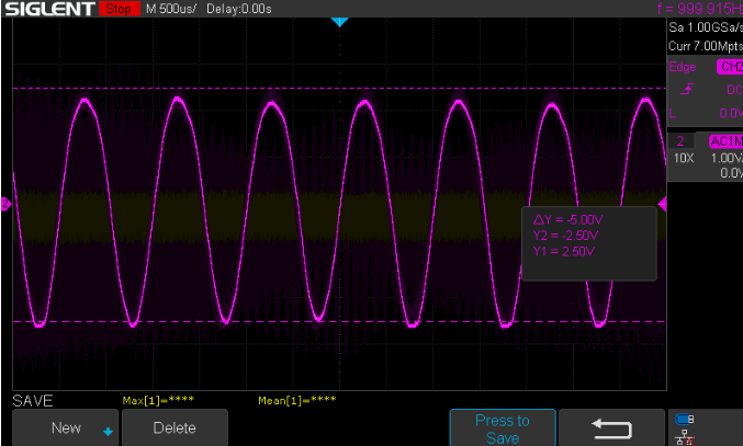 Oscilloscope capture of the open-loop response.